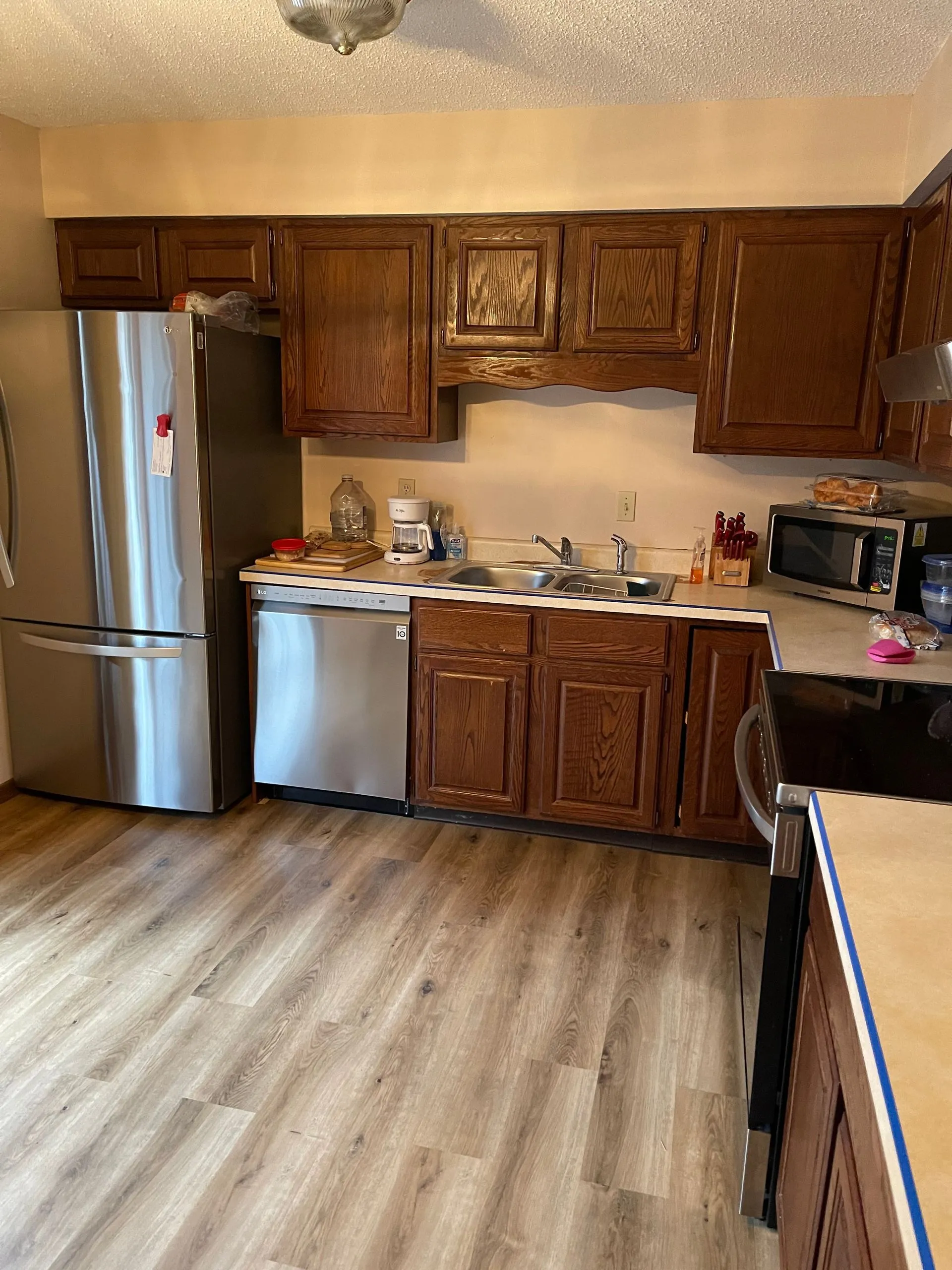 an image of a clean kitchen area